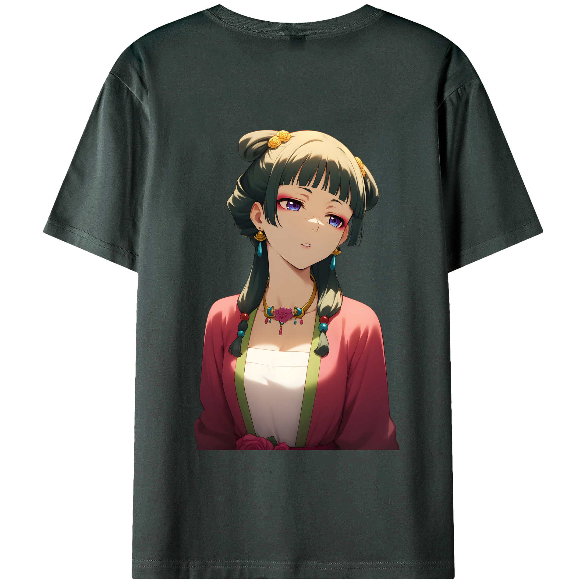 （画像用） 薬屋のひとりごと The Apothecary Diaries 綿100％ メンズ半袖Tシャツ（バックプリント） 通気性